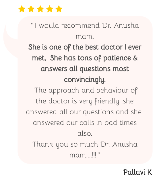 Anusha Women & Fertility center, Testimonial 7